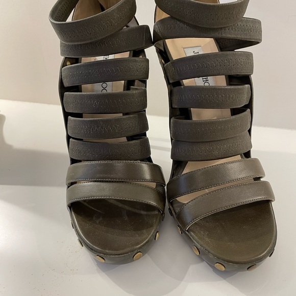 Authentic Jimmy Choo Army Green Shoes - Picture 3 of 7